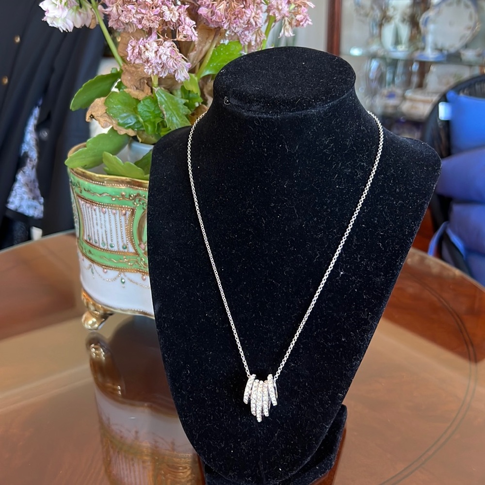 COSTUME SILVER RING NECKLACE - Picture 2 of 6